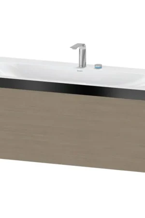 Budget Duravit XViu 47" x 20" x 19" One Drawer C-Bonded Wall-Mount Vanity Kit With Two Tap Holes, Oak Terra (XV4612EB235P)