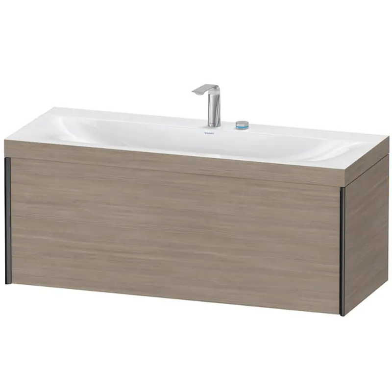 Affordable Duravit XViu 47" x 20" x 19" One Drawer C-Bonded Wall-Mount Vanity Kit With Two Tap Holes, Silver Pine (XV4612EB231C)