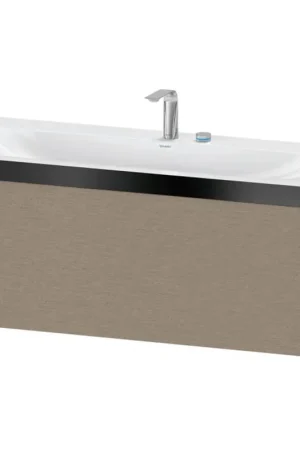 Best Choice Duravit XViu 47" x 20" x 19" One Drawer C-Bonded Wall-Mount Vanity Kit With Two Tap Holes, Cashmere Oak (XV4612EB211P)
