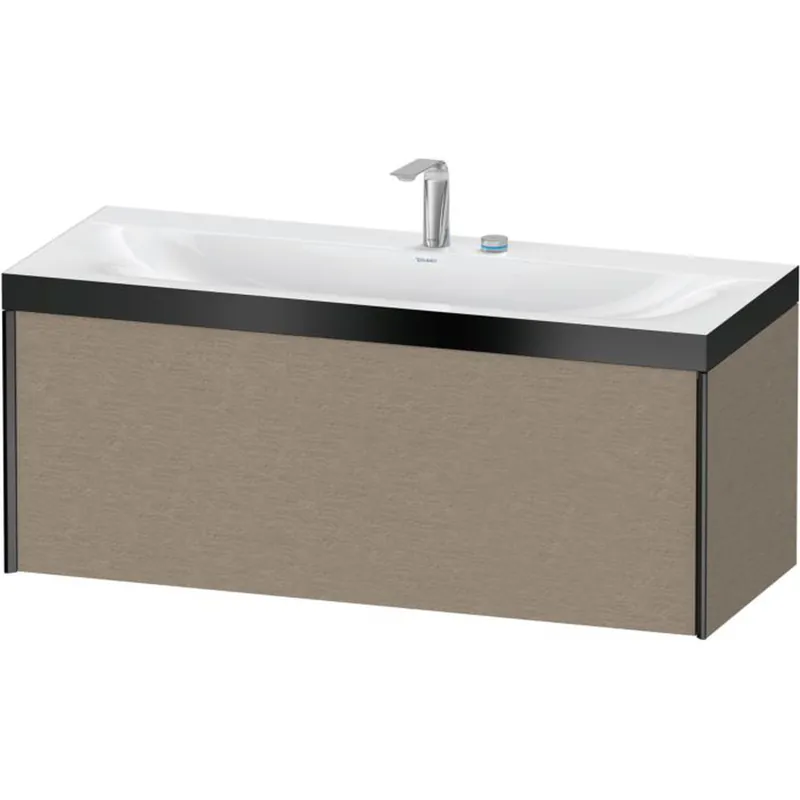 Best Choice Duravit XViu 47" x 20" x 19" One Drawer C-Bonded Wall-Mount Vanity Kit With Two Tap Holes, Cashmere Oak (XV4612EB211P)