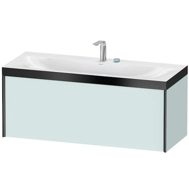 Duravit XViu 47" x 20" x 19" One Drawer C-Bonded Wall-Mount Vanity Kit With Two Tap Holes, Light Blue (XV4612EB209P) Don’t Miss Out