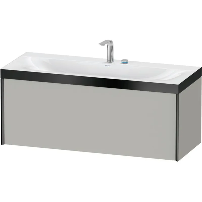 Duravit XViu 47" x 20" x 19" One Drawer C-Bonded Wall-Mount Vanity Kit With Two Tap Holes, Concrete Gray (XV4612EB207P) Trending