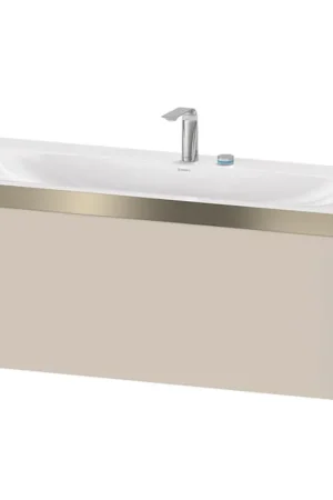 Bargain Duravit XViu 47" x 20" x 19" One Drawer C-Bonded Wall-Mount Vanity Kit With Two Tap Holes, Taupe (XV4612EB191P)
