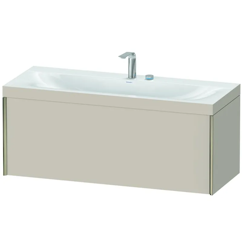 Duravit XViu 47" x 20" x 19" One Drawer C-Bonded Wall-Mount Vanity Kit With Two Tap Holes, Taupe (XV4612EB191C) Best Price