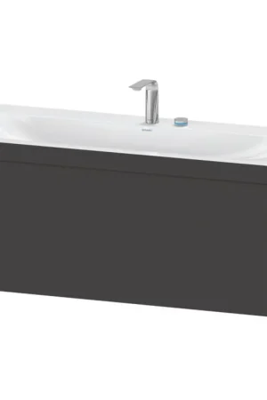 Direct From Factory Duravit XViu 47" x 20" x 19" One Drawer C-Bonded Wall-Mount Vanity Kit With Two Tap Holes, Graphite (XV4612EB180C)