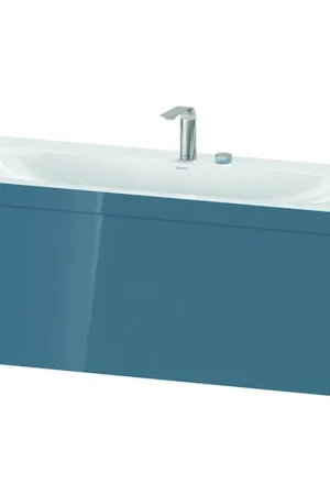 Clearance Duravit XViu 47" x 20" x 19" One Drawer C-Bonded Wall-Mount Vanity Kit With Two Tap Holes, Basalt (XV4612EB143P)