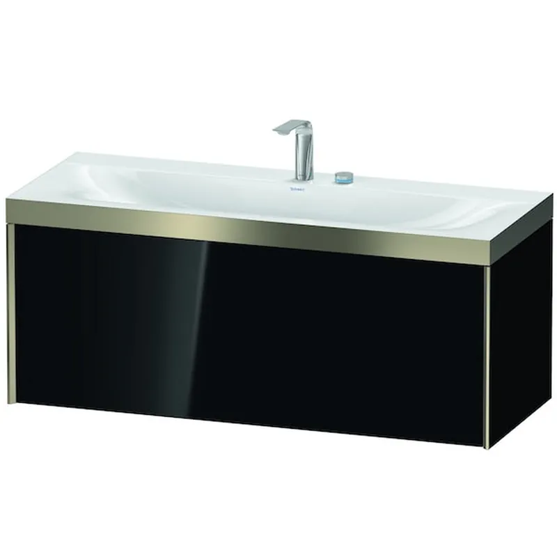Price Cut Duravit XViu 47" x 20" x 19" One Drawer C-Bonded Wall-Mount Vanity Kit With Two Tap Holes, Black (XV4612EB140P)
