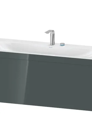 Buy Online Duravit XViu 47" x 20" x 19" One Drawer C-Bonded Wall-Mount Vanity Kit With Two Tap Holes, Dolomite Gray (XV4612EB138C)