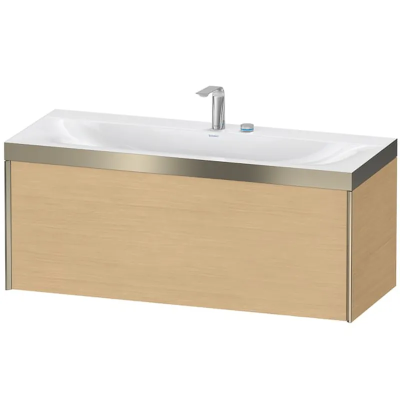 Duravit XViu 47" x 20" x 19" One Drawer C-Bonded Wall-Mount Vanity Kit With Two Tap Holes, Natural Oak (XV4612EB130P) Viral