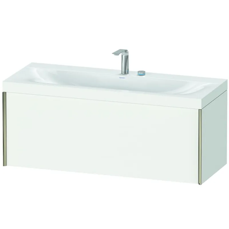 Duravit XViu 47" x 20" x 19" One Drawer C-Bonded Wall-Mount Vanity Kit With Two Tap Holes, White (XV4612EB118C) Super Sale