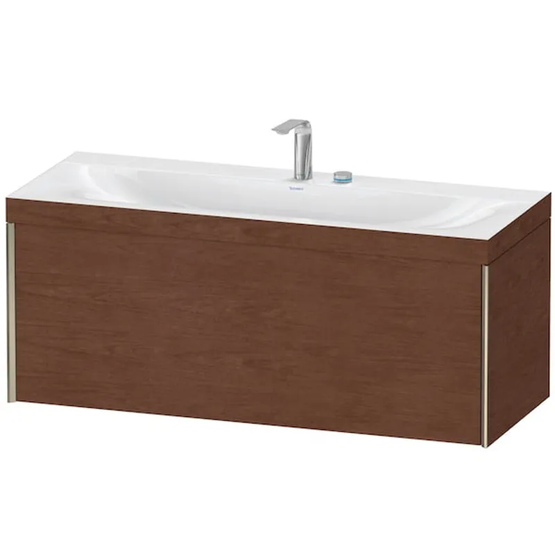 Duravit XViu 47" x 20" x 19" One Drawer C-Bonded Wall-Mount Vanity Kit With Two Tap Holes, American Walnut (XV4612EB113C) Best Price