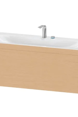 Direct From Manufacturer Duravit XViu 47" x 20" x 19" One Drawer C-Bonded Wall-Mount Vanity Kit With Two Tap Holes, Brushed Oak (XV4612EB112C)