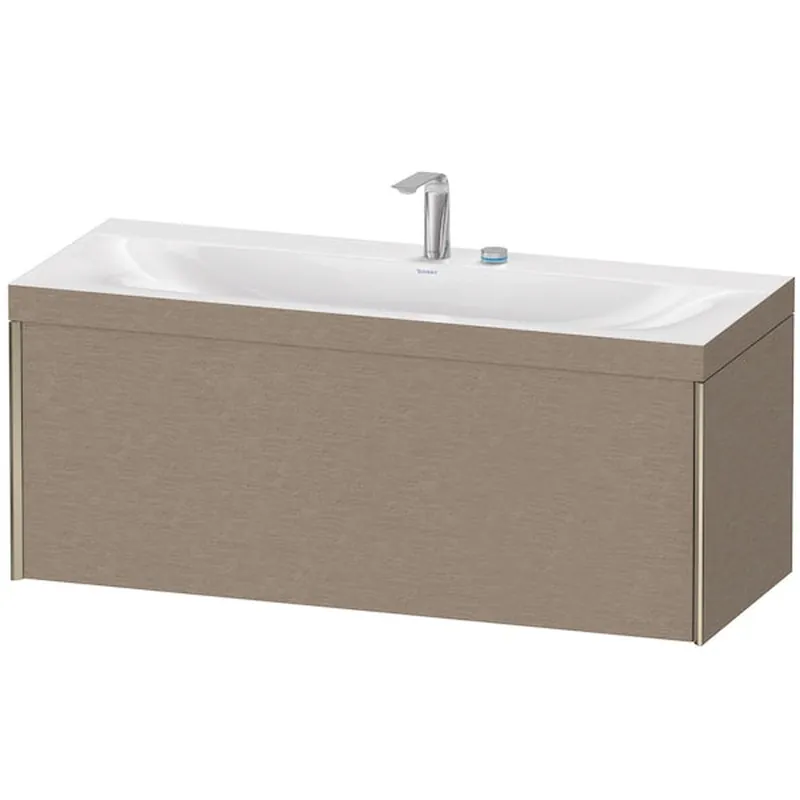 Money Back Guarantee Duravit XViu 47" x 20" x 19" One Drawer C-Bonded Wall-Mount Vanity Kit With Two Tap Holes, Cashmere Oak (XV4612EB111C)