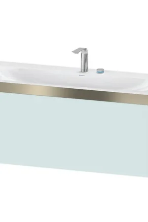 Affordable Duravit XViu 47" x 20" x 19" One Drawer C-Bonded Wall-Mount Vanity Kit With Two Tap Holes, Light Blue (XV4612EB109P)