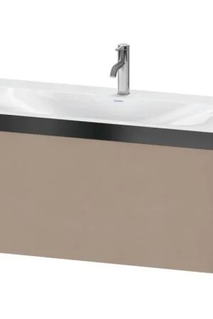 Budget Duravit XViu 39" x 20" x 19" One Drawer C-Bonded Wall-Mount Vanity Kit With One Tap Hole, Linen (XV4611OB275P)