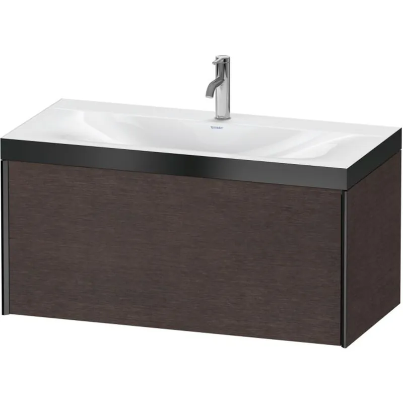 Duravit XViu 39" x 20" x 19" One Drawer C-Bonded Wall-Mount Vanity Kit With One Tap Hole, Dark Brushed Oak (XV4611OB272P) Special Discount