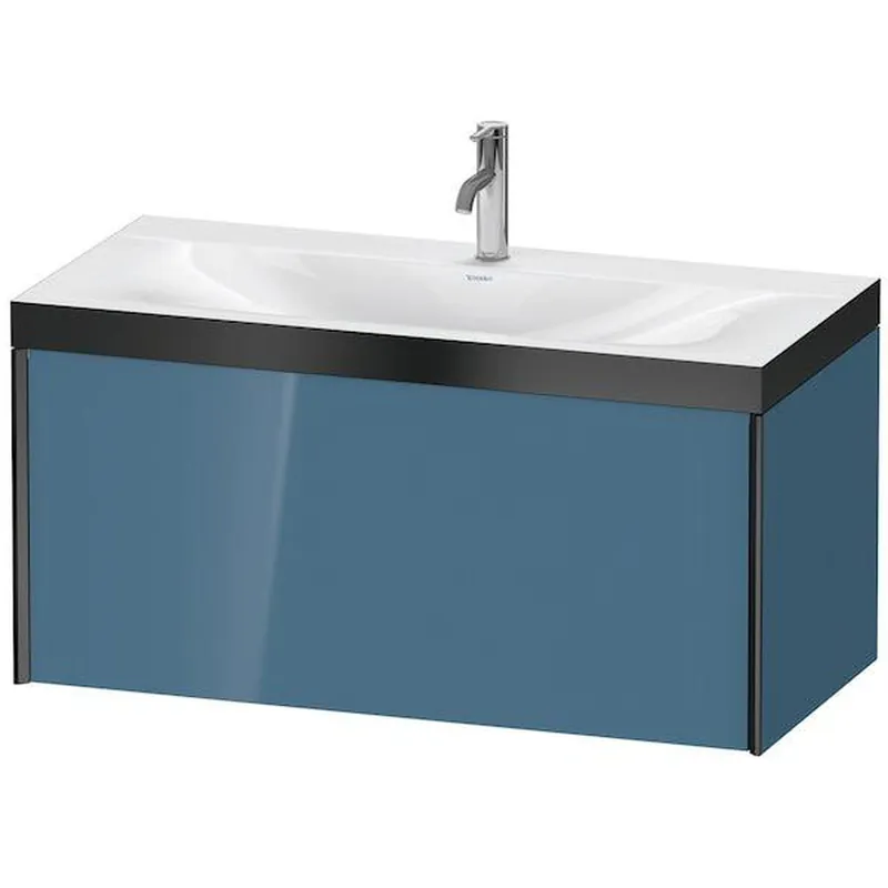 Flash Sale Duravit XViu 39" x 20" x 19" One Drawer C-Bonded Wall-Mount Vanity Kit With One Tap Hole, Stone Blue (XV4611OB247P)