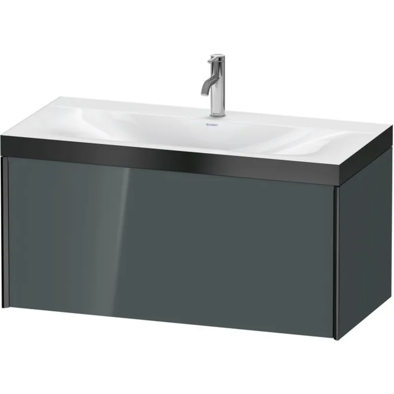 Duravit XViu 39" x 20" x 19" One Drawer C-Bonded Wall-Mount Vanity Kit With One Tap Hole, Dolomite Gray (XV4611OB238P) Money Back Guarantee