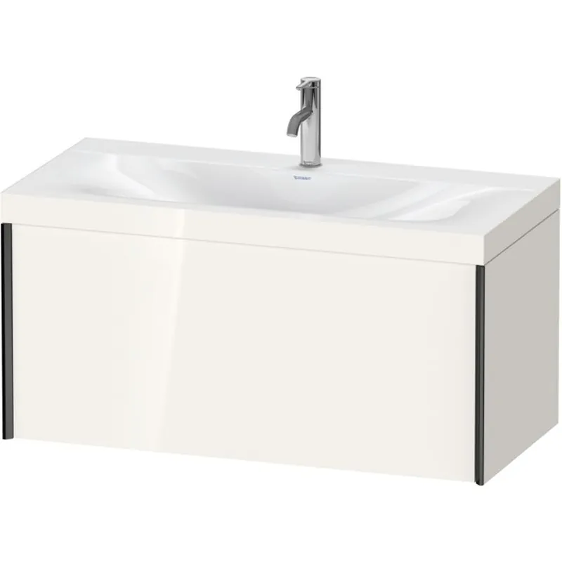 Money Back Guarantee Duravit XViu 39" x 20" x 19" One Drawer C-Bonded Wall-Mount Vanity Kit With One Tap Hole, White (XV4611OB222C)