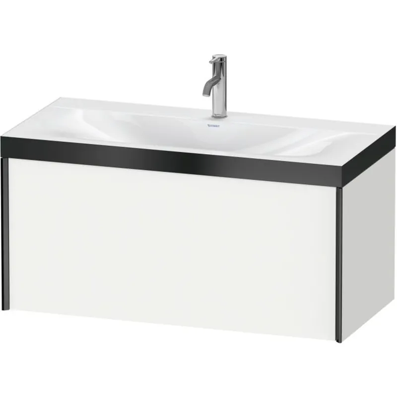 Don’t Miss Out Duravit XViu 39" x 20" x 19" One Drawer C-Bonded Wall-Mount Vanity Kit With One Tap Hole, White (XV4611OB218P)
