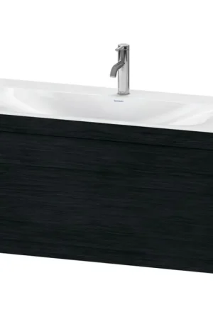 Bargain Duravit XViu 39" x 20" x 19" One Drawer C-Bonded Wall-Mount Vanity Kit With One Tap Hole, Oak Black (XV4611OB216C)