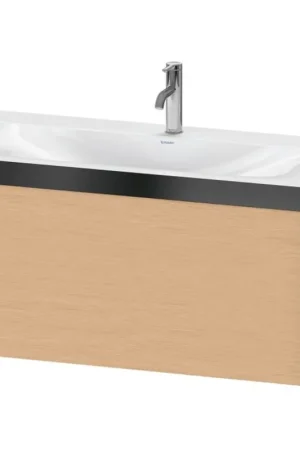 Authentic Duravit XViu 39" x 20" x 19" One Drawer C-Bonded Wall-Mount Vanity Kit With One Tap Hole, Brushed Oak (XV4611OB212P)