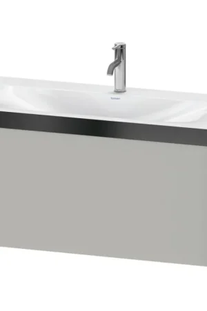 Buy Direct Duravit XViu 39" x 20" x 19" One Drawer C-Bonded Wall-Mount Vanity Kit With One Tap Hole, Concrete Gray (XV4611OB207P)