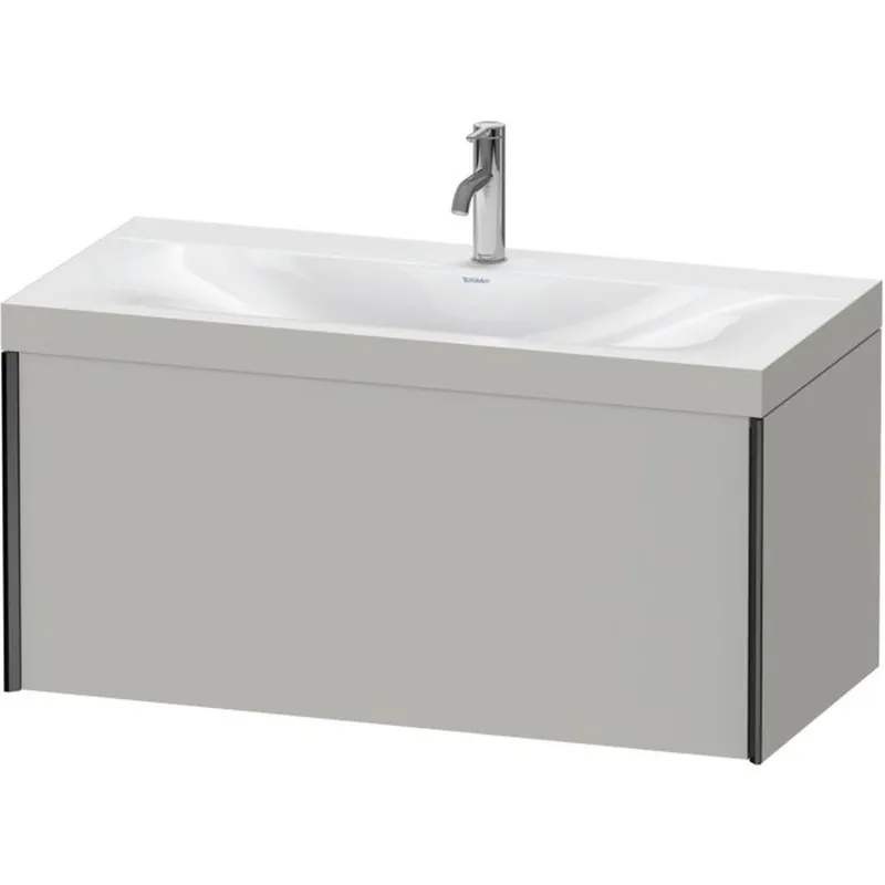 Duravit XViu 39" x 20" x 19" One Drawer C-Bonded Wall-Mount Vanity Kit With One Tap Hole, Concrete Gray (XV4611OB207C) Latest