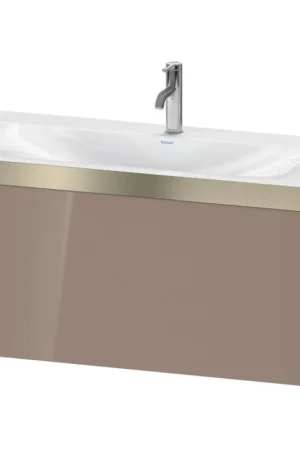 Buy Direct Duravit XViu 39" x 20" x 19" One Drawer C-Bonded Wall-Mount Vanity Kit With One Tap Hole, Cappuccino (XV4611OB186P)
