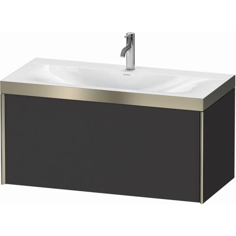 Duravit XViu 39" x 20" x 19" One Drawer C-Bonded Wall-Mount Vanity Kit With One Tap Hole, Graphite (XV4611OB180P) Hot Picks