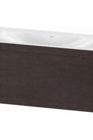 Certified Duravit XViu 39" x 20" x 19" One Drawer C-Bonded Wall-Mount Vanity Kit Without Tap Hole, Dark Brushed Oak (XV4611NB272C)