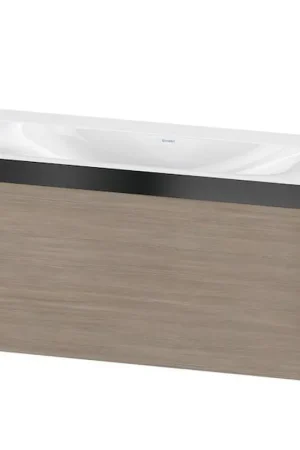 Affordable Duravit XViu 39" x 20" x 19" One Drawer C-Bonded Wall-Mount Vanity Kit Without Tap Hole, Silver Pine (XV4611NB231P)