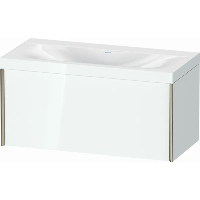 Best Choice Duravit XViu 39" x 20" x 19" One Drawer C-Bonded Wall-Mount Vanity Kit Without Tap Hole, White (XV4611NB185C)