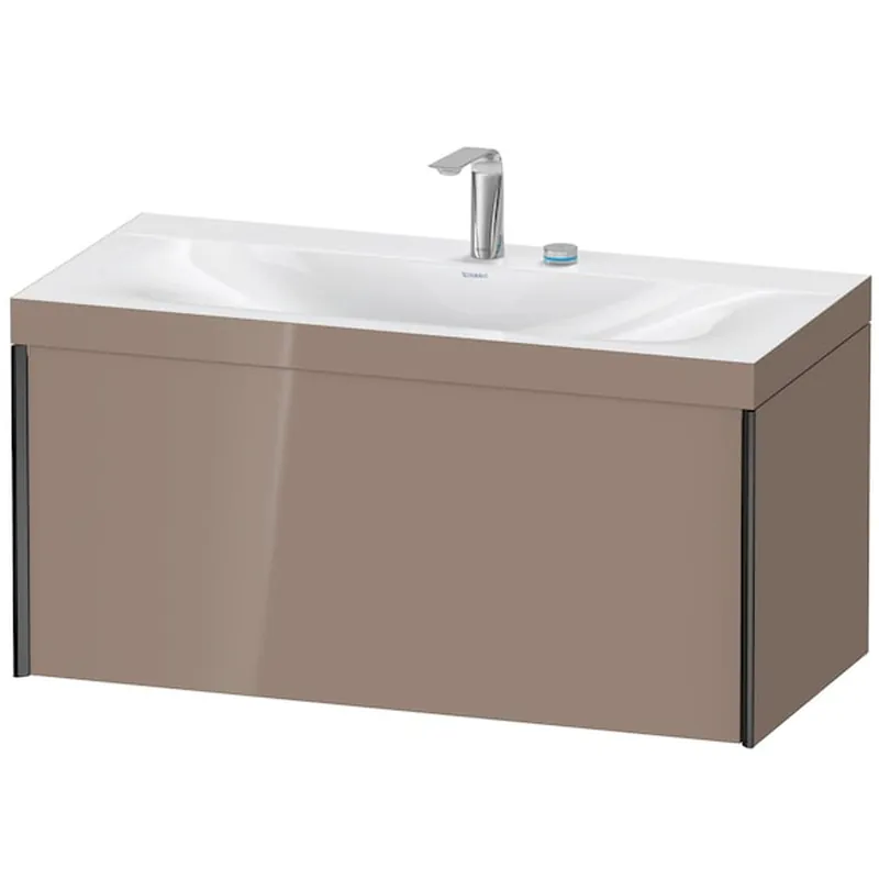 Cheap Duravit XViu 39" x 20" x 19" One Drawer C-Bonded Wall-Mount Vanity Kit With Two Tap Holes, Cappuccino (XV4611EB286C)
