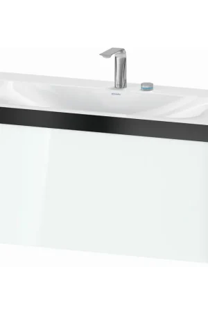 Best Choice Duravit XViu 39" x 20" x 19" One Drawer C-Bonded Wall-Mount Vanity Kit With Two Tap Holes, White (XV4611EB285P)