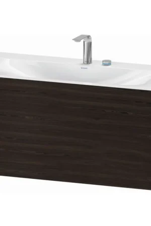 Buy Direct Duravit XViu 39" x 20" x 19" One Drawer C-Bonded Wall-Mount Vanity Kit With Two Tap Holes, Walnut Brushed (XV4611EB269C)