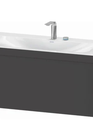 Big Sale Duravit XViu 39" x 20" x 19" One Drawer C-Bonded Wall-Mount Vanity Kit With Two Tap Holes, Graphite (XV4611EB249C)