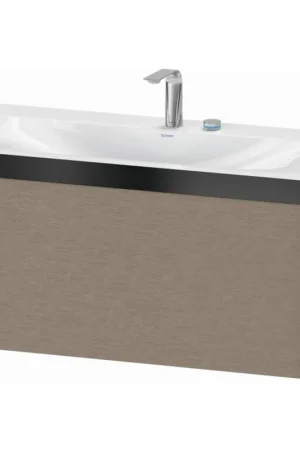 Worldwide Shipping Duravit XViu 39" x 20" x 19" One Drawer C-Bonded Wall-Mount Vanity Kit With Two Tap Holes, Cashmere Oak (XV4611EB211P)
