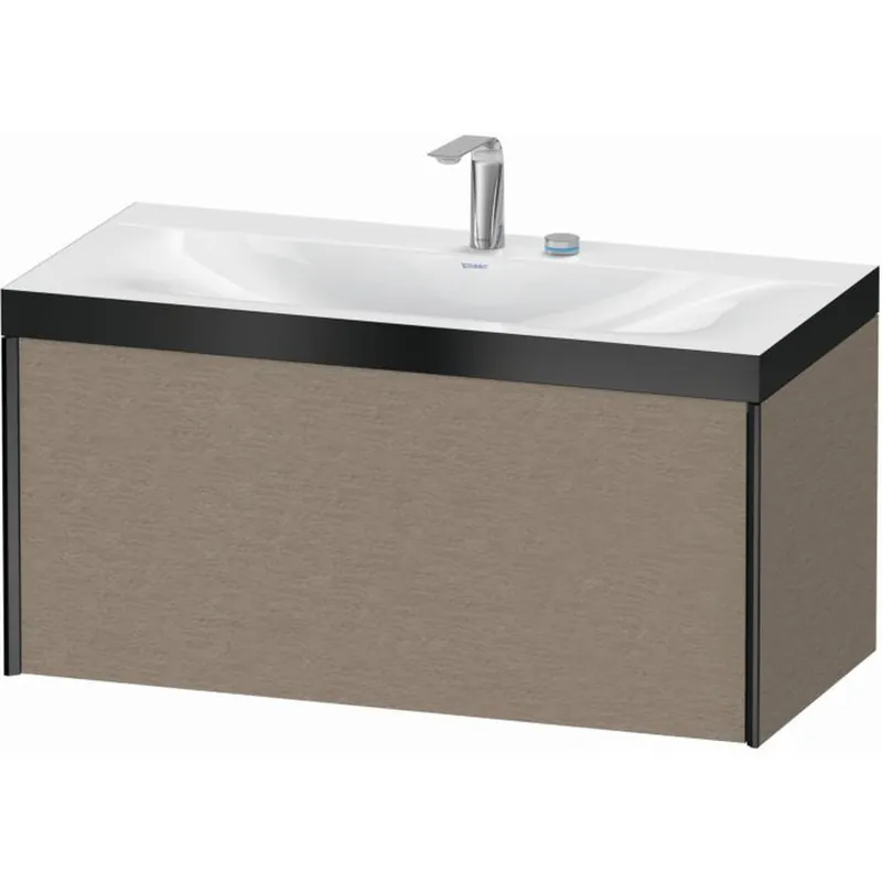 Worldwide Shipping Duravit XViu 39" x 20" x 19" One Drawer C-Bonded Wall-Mount Vanity Kit With Two Tap Holes, Cashmere Oak (XV4611EB211P)