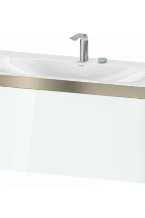 Discount Duravit XViu 39" x 20" x 19" One Drawer C-Bonded Wall-Mount Vanity Kit With Two Tap Holes, White (XV4611EB185P)
