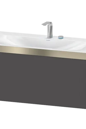 Best Seller Duravit XViu 39" x 20" x 19" One Drawer C-Bonded Wall-Mount Vanity Kit With Two Tap Holes, Graphite (XV4611EB149C)