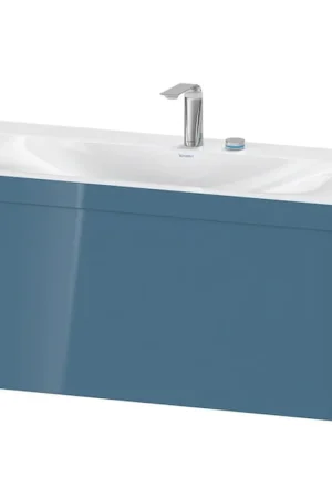 Best Seller Duravit XViu 39" x 20" x 19" One Drawer C-Bonded Wall-Mount Vanity Kit With Two Tap Holes, Stone Blue (XV4611EB147C)