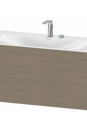Direct From Manufacturer Duravit XViu 39" x 20" x 19" One Drawer C-Bonded Wall-Mount Vanity Kit With Two Tap Holes, Oak Terra (XV4611EB135C)