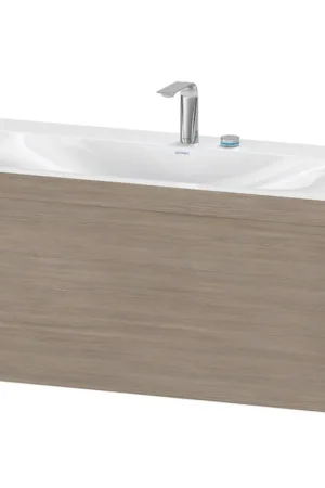 Cheap Duravit XViu 39" x 20" x 19" One Drawer C-Bonded Wall-Mount Vanity Kit With Two Tap Holes, Silver Pine (XV4611EB131C)