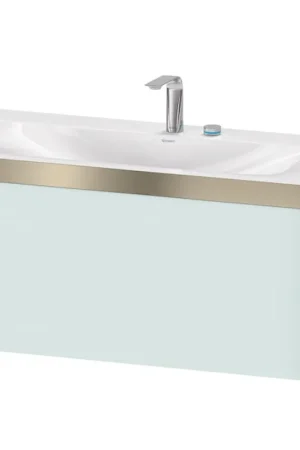 Best Seller Duravit XViu 39" x 20" x 19" One Drawer C-Bonded Wall-Mount Vanity Kit With Two Tap Holes, Light Blue (XV4611EB109P)