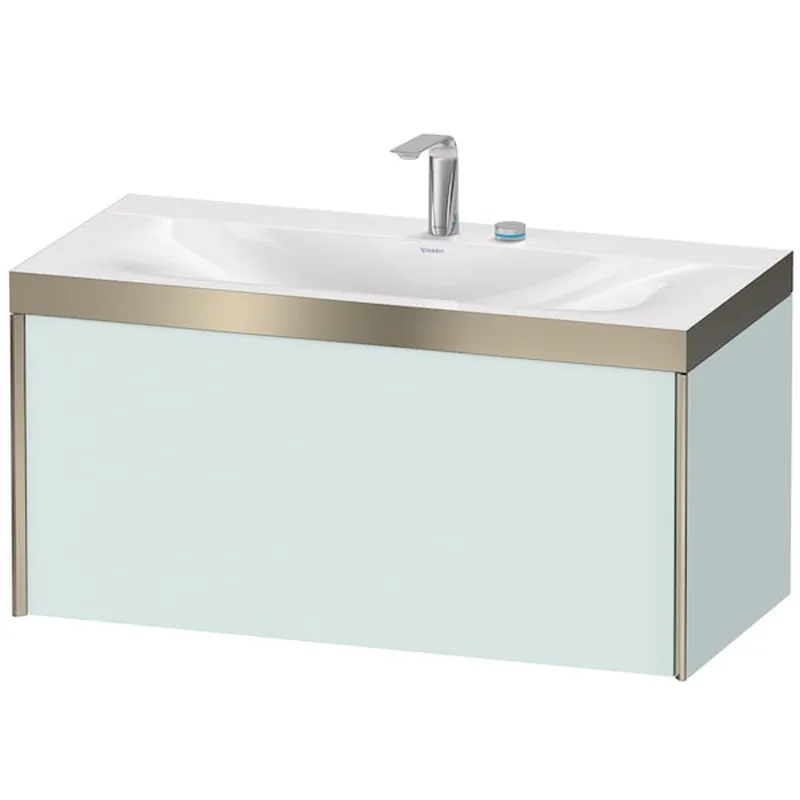 Best Seller Duravit XViu 39" x 20" x 19" One Drawer C-Bonded Wall-Mount Vanity Kit With Two Tap Holes, Light Blue (XV4611EB109P)
