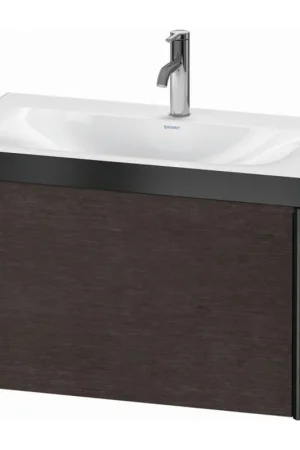 Crafted Duravit XViu 31" x 20" x 19" One Drawer C-Bonded Wall-Mount Vanity Kit With One Tap Hole, Dark Brushed Oak (XV4610OB272P)