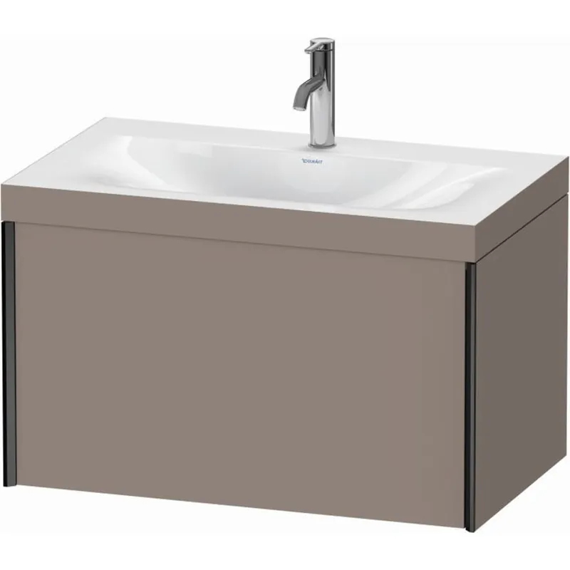Big Sale Duravit XViu 31" x 20" x 19" One Drawer C-Bonded Wall-Mount Vanity Kit With One Tap Hole, Basalt (XV4610OB243C)