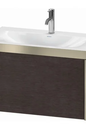 Best Price Duravit XViu 31" x 20" x 19" One Drawer C-Bonded Wall-Mount Vanity Kit With One Tap Hole, Dark Brushed Oak (XV4610OB172P)