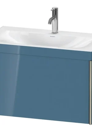Deal Duravit XViu 31" x 20" x 19" One Drawer C-Bonded Wall-Mount Vanity Kit With One Tap Hole, Stone Blue (XV4610OB147C)